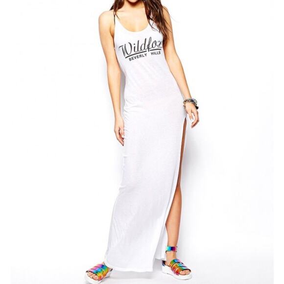 WILDFOX Womens Beverly Hills Vacation White Maxi Dress 100% Cotton Size Small - Picture 3 of 8